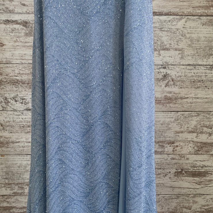 BLUE SPARKLY LONG EVENING GOWN