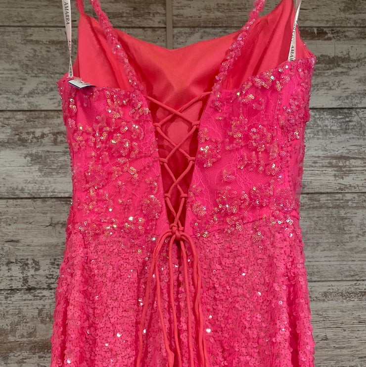 PINK FULL SEQUIN LONG DRESS