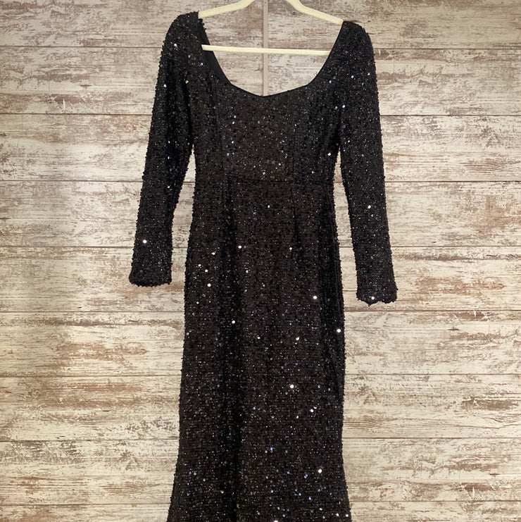 BLACK FULL SEQUIN LONG DRESS