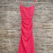 PINK SPARKLY LONG EVENING GOWN