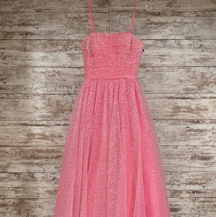 PINK SPARKLY A LINE GOWN