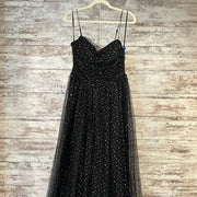 BLACK SPARKLY A LINE GOWN-NEW