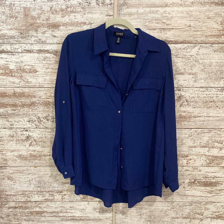 BLUE LONG SLEEVE BLOUSE