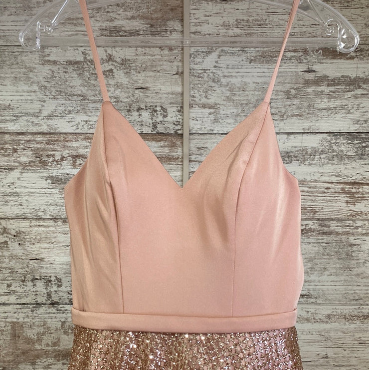 PINK/GOLD A LINE GOWN (NEW)