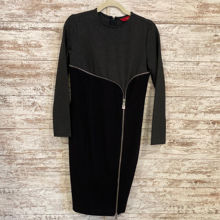 BLACK/GRAY ZIPPER DRESS