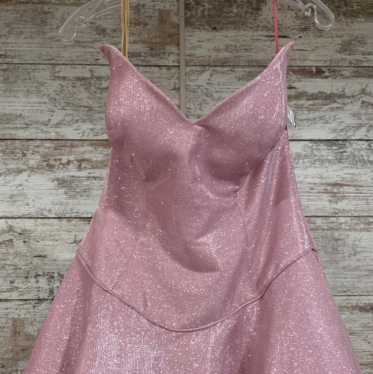 PINK SPARKLY A LINE GOWN