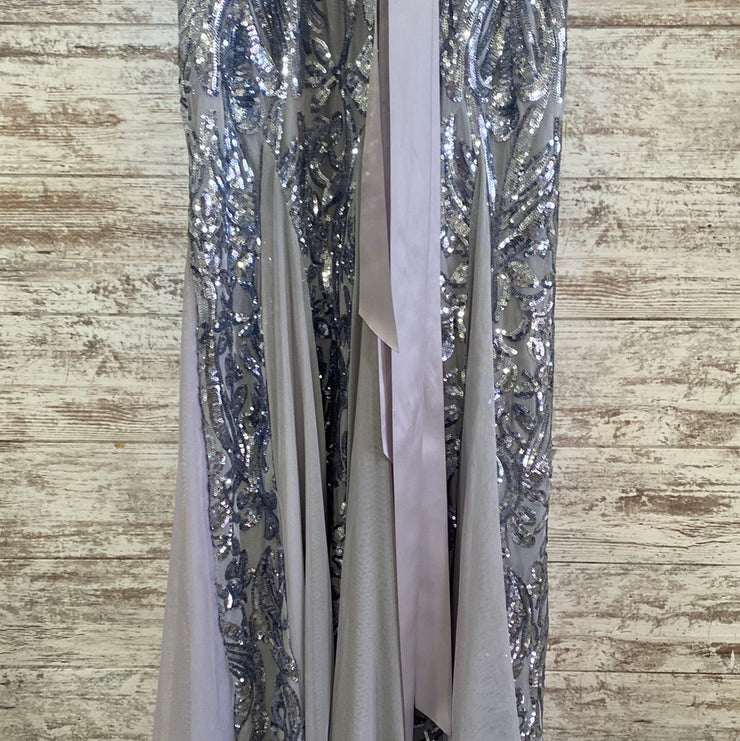 SILVER SEQUIN LONG DRESS