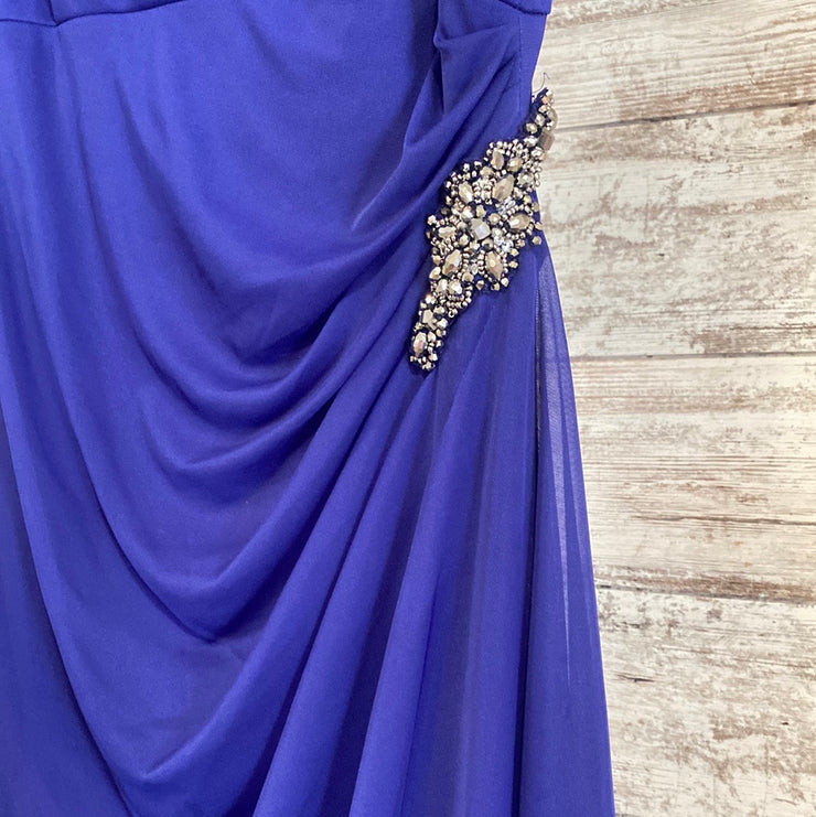 ROYAL BLUE LONG EVENING GOWN