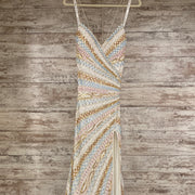 WHITE/COLORFUL BEADED LONG DRE