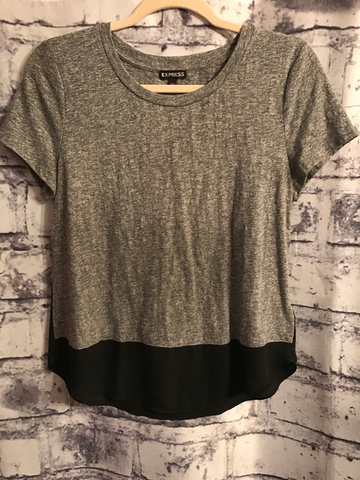 GRAY/BLACK SHORT SLEEVE TOP