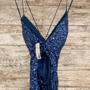 BLUE FULL SEQUIN LONG DRESS