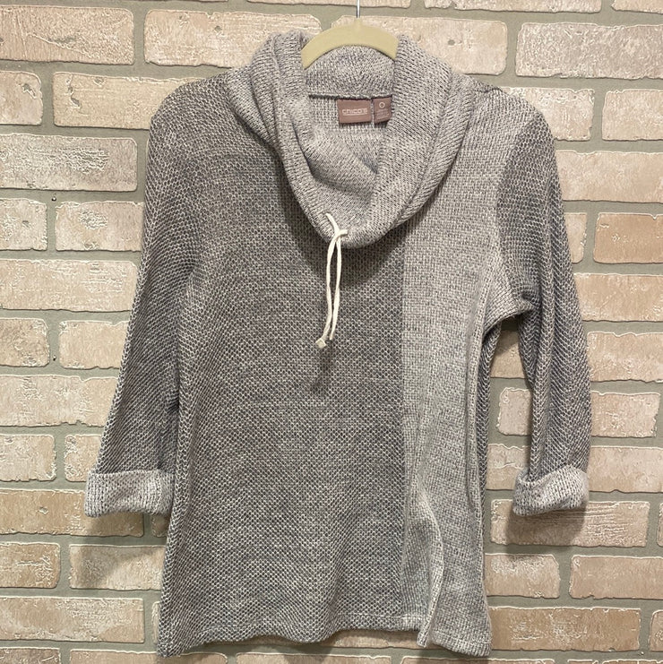 GRAY COWL NECK SWEATER