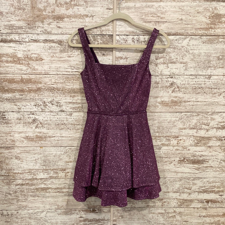 PURPLE SPARKLY SHORT DRESS