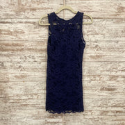 NAVY LACE SHORT DRESS