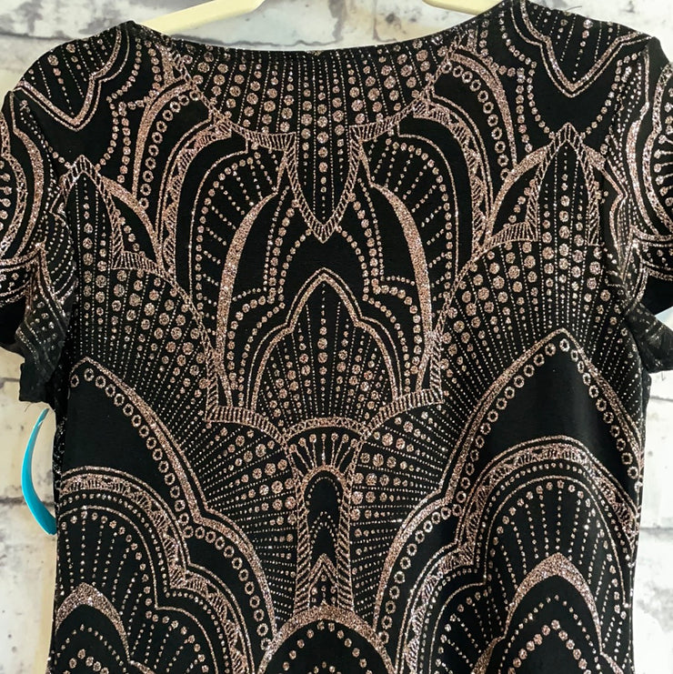 BLACK/PINK SPARKLE SHORT DRESS