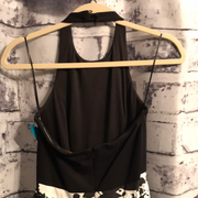 BLACK/FLORAL A LINE GOWN