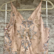 TAN/BLUSH FLORAL LONG GOWN-NEW