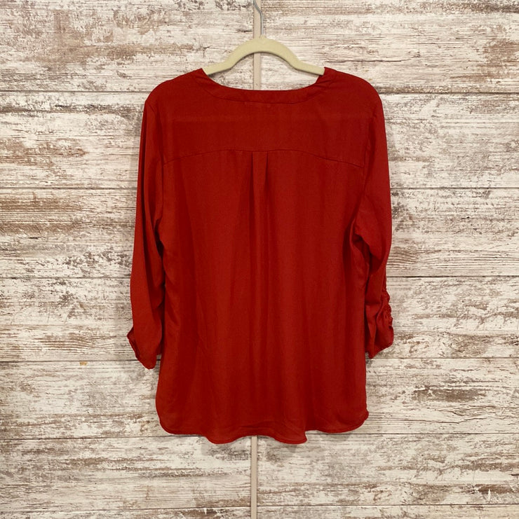 RUST COLORED LONG SLEEVE TOP