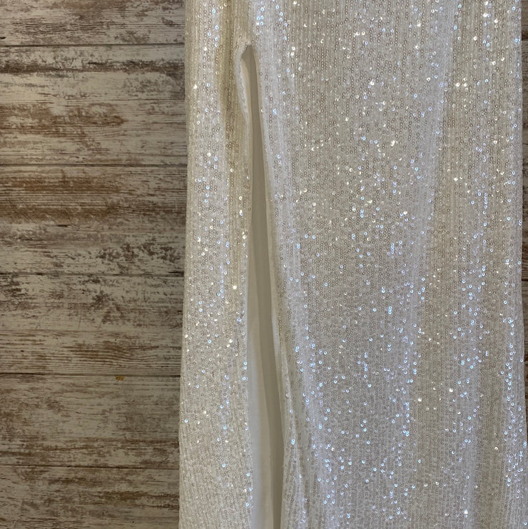 WHITE SPARKLY LONG DRESS