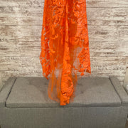 ORANGE FLORAL LONG DRESS