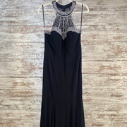 BLACK/SILVER LONG EVENING GOWN