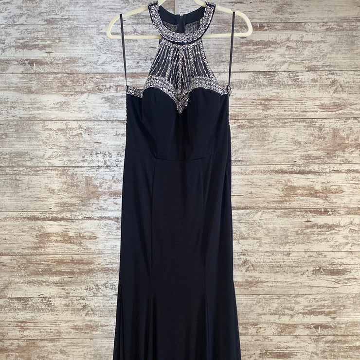 BLACK/SILVER LONG EVENING GOWN