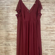 BURGUNDY LONG EVENING GOWN-NEW