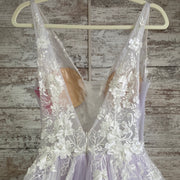 LAVENDER/WHITE FLORAL A LINE