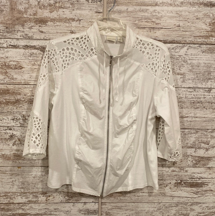 WHITE COTTON LACE JACKET $129