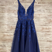NAVY/FLORAL PRINCESS GOWN