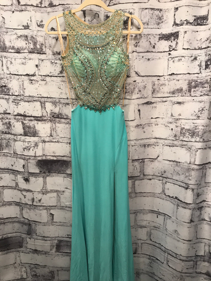TURQUOISE LONG EVENING GOWN