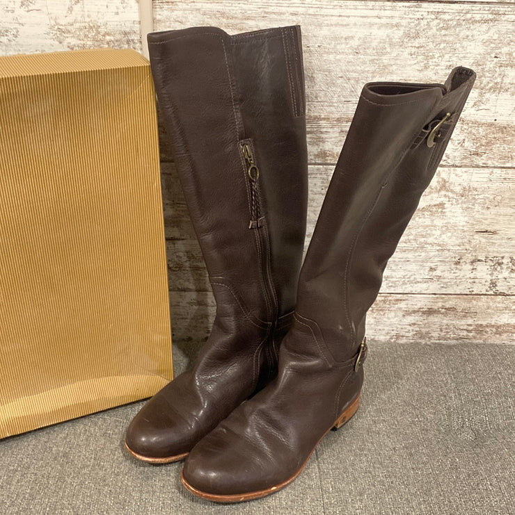 BROWN LEATHER TALL BOOTS $300