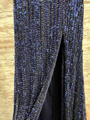NAVY FULL BEADED LONG GOWN