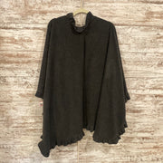 GRAY FLEECE OPEN CARDIGAN/WRAP