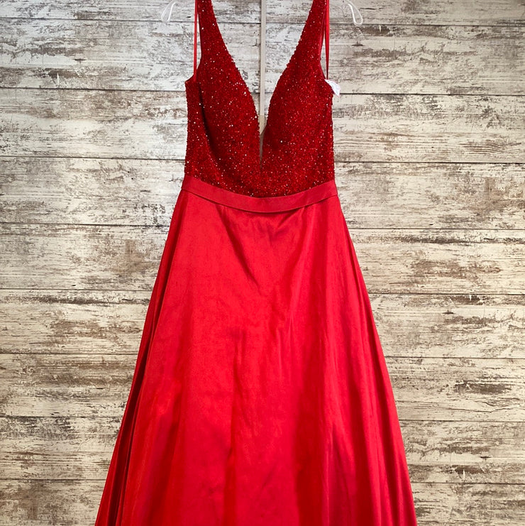 RED A LINE GOWN