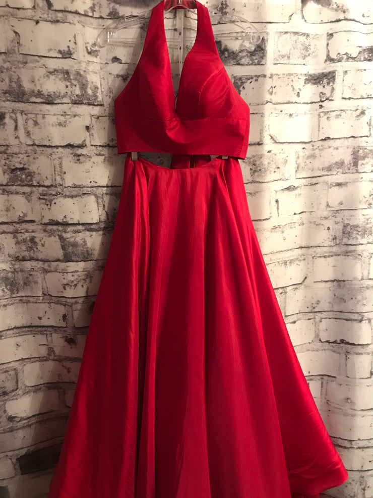 RED 2 PC. A LINE GOWN SET