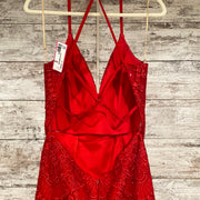 RED LACE MERMAID GOWN