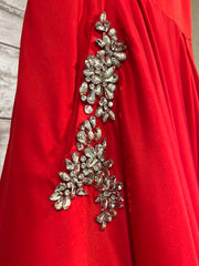RED A LINE GOWN