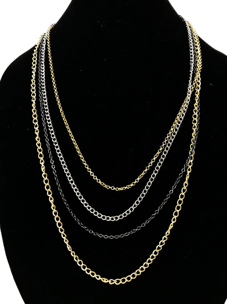 SILVER/GOLD/BLACK NECKLACE