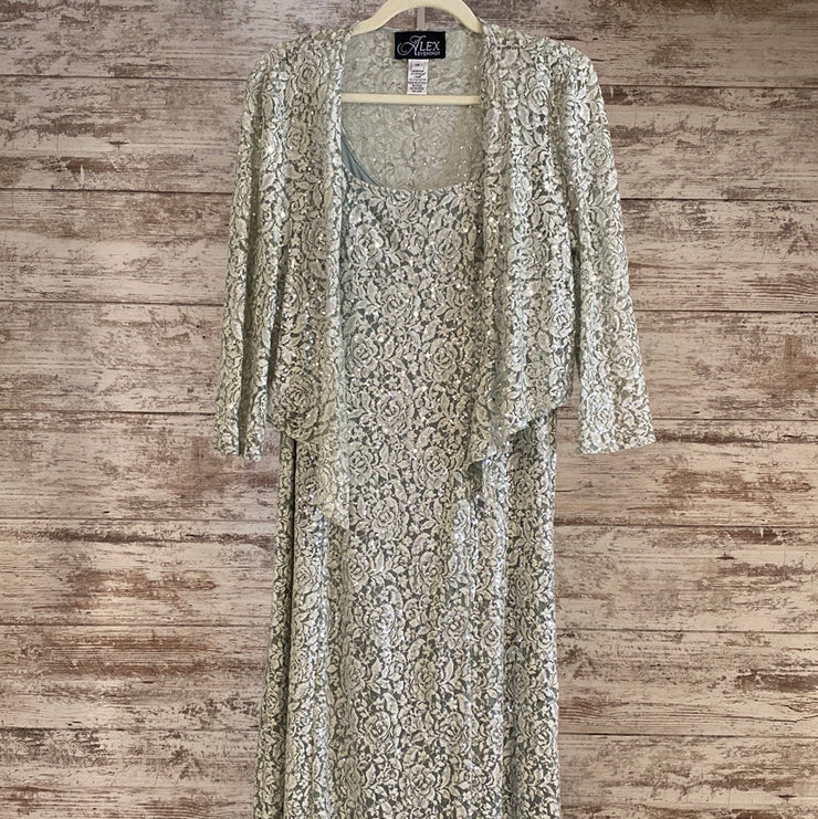 GREEN 2 PC. LONG DRESS SET