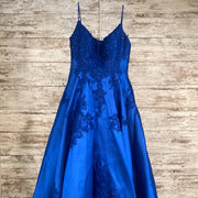 ROYAL BLUE A LINE GOWN