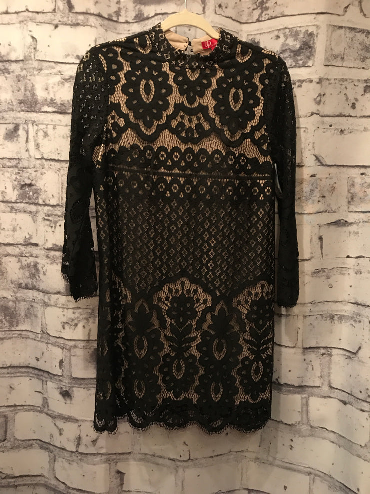 BLACK/TAN SHORT DRESS