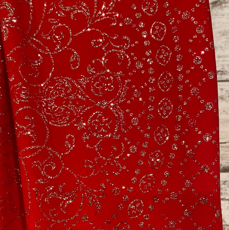 RED SPARKLY LONG EVENING GOWN