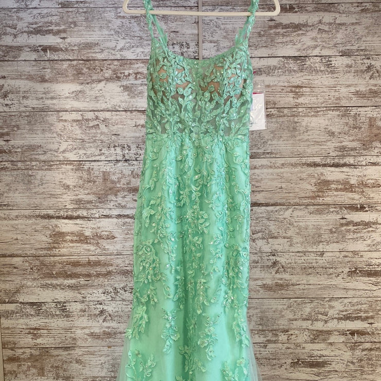 GREEN/FLORAL MERMAID GOWN