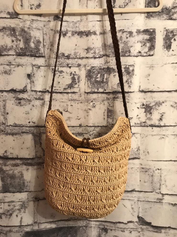 TAN CROCHET CROSS BODY