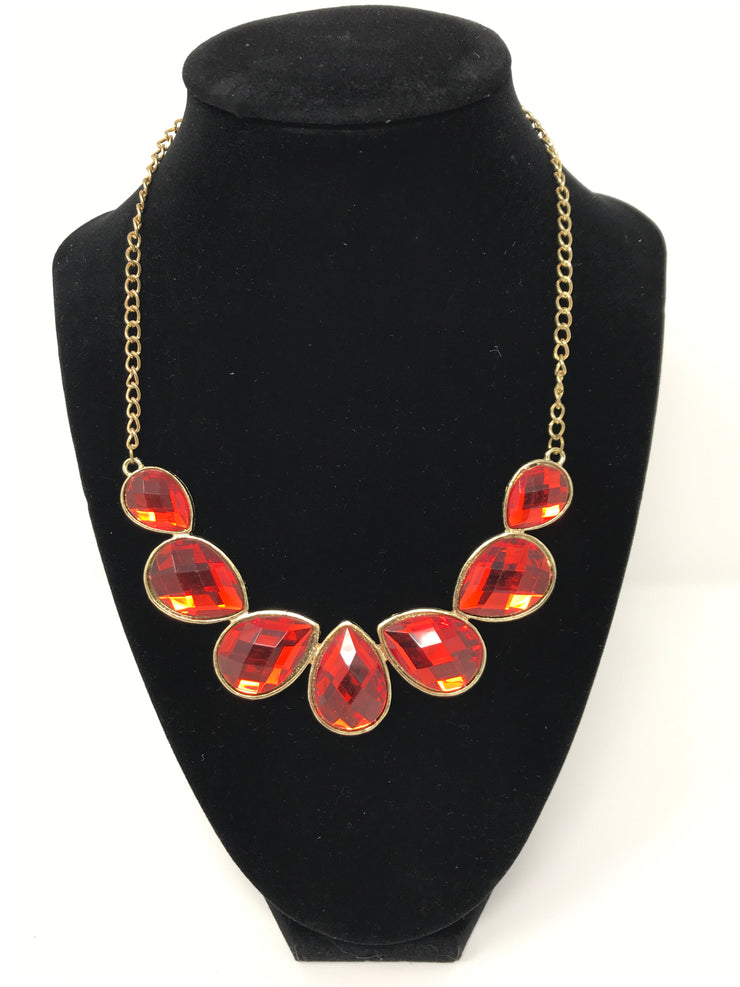 RED TEARDROP NECKLACE