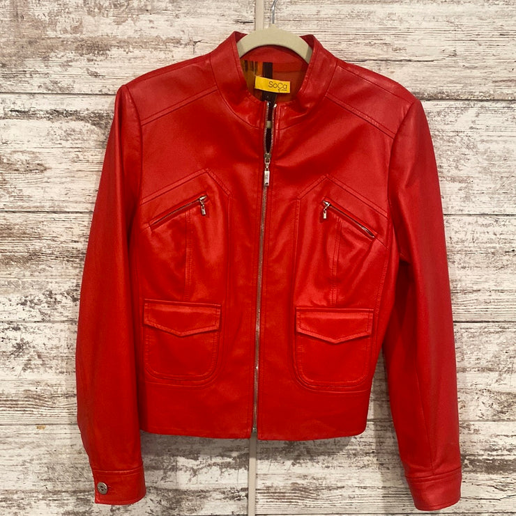 RED LEATHER JACKET $1298