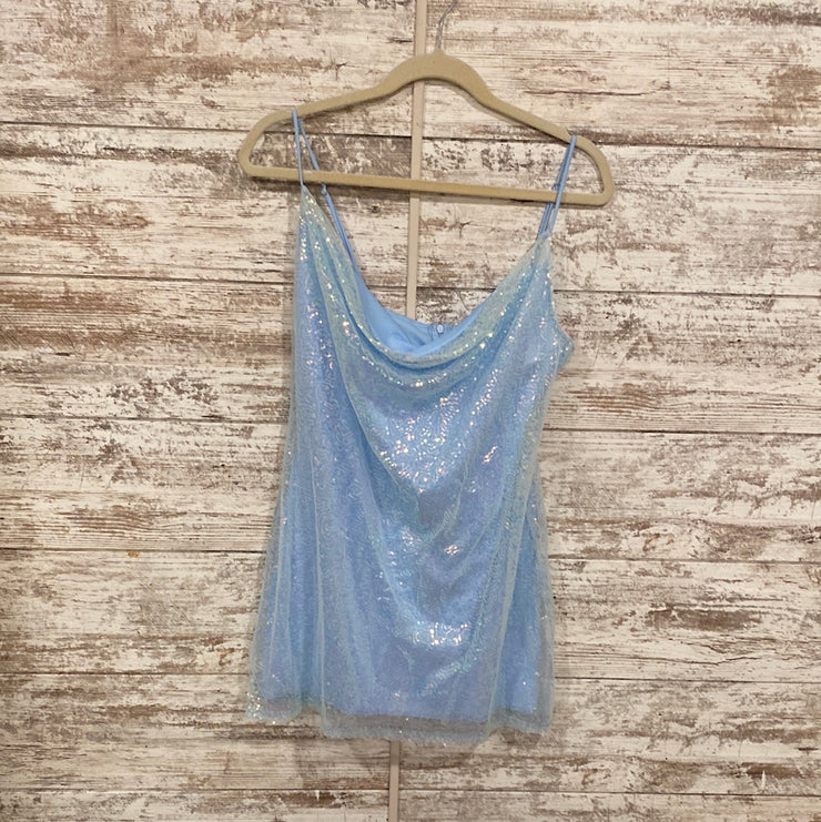 BLUE SPARKLY SHORT DRESS