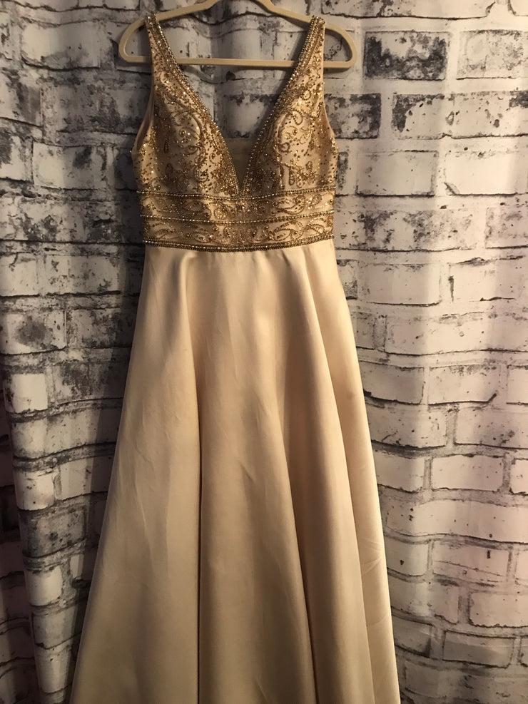 GOLD BEADED A-LINE GOWN
