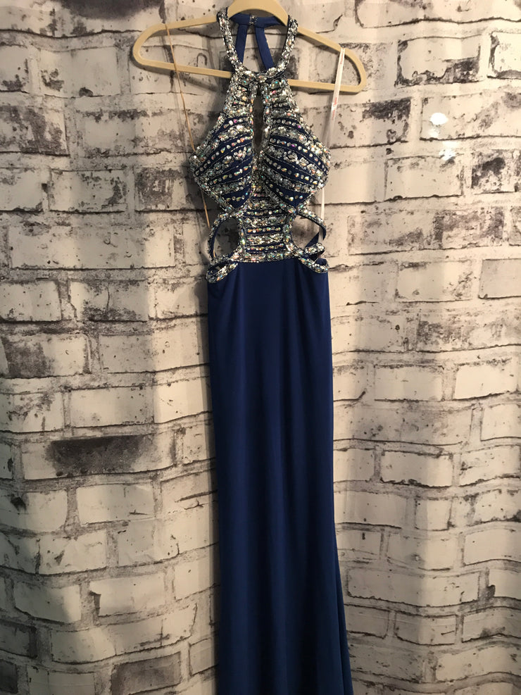 ROYAL BLUE LONG EVENING GOWN
